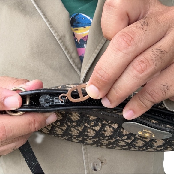 Vintage Christian Dior trotter shoulder bag canvas leather - Picture 10 of 12